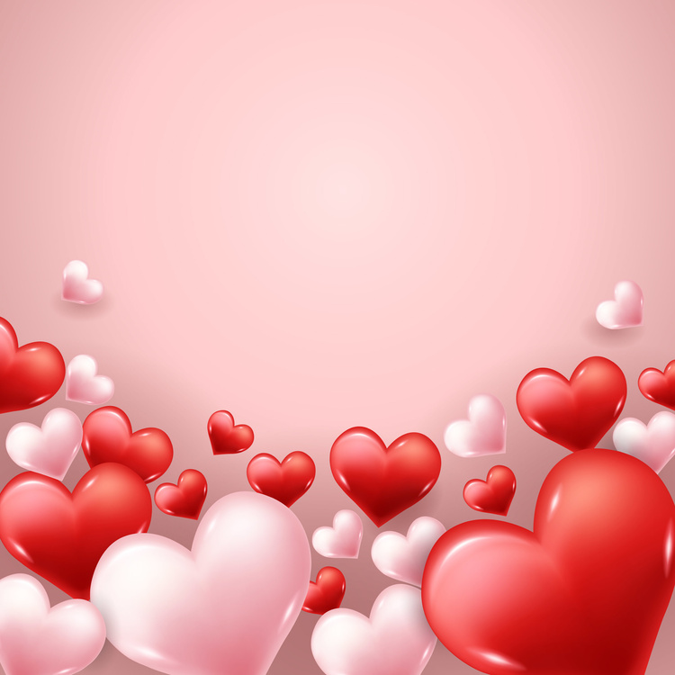 Floating Hearts Background